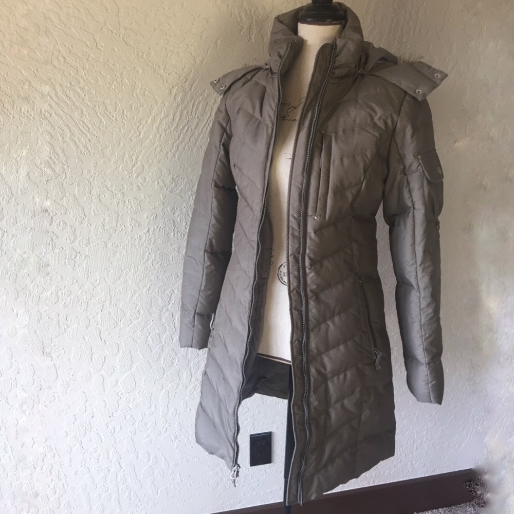 Eddie Bauer Sun Valley down grey parka.